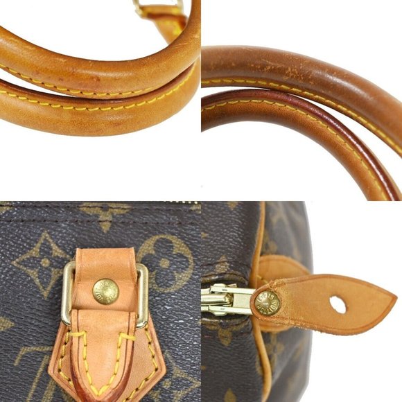 LOUIS VUITTON Speedy 30 Travel Hand Bag Monogram Leather Brown M41526 89SH013 - Picture 9 of 16